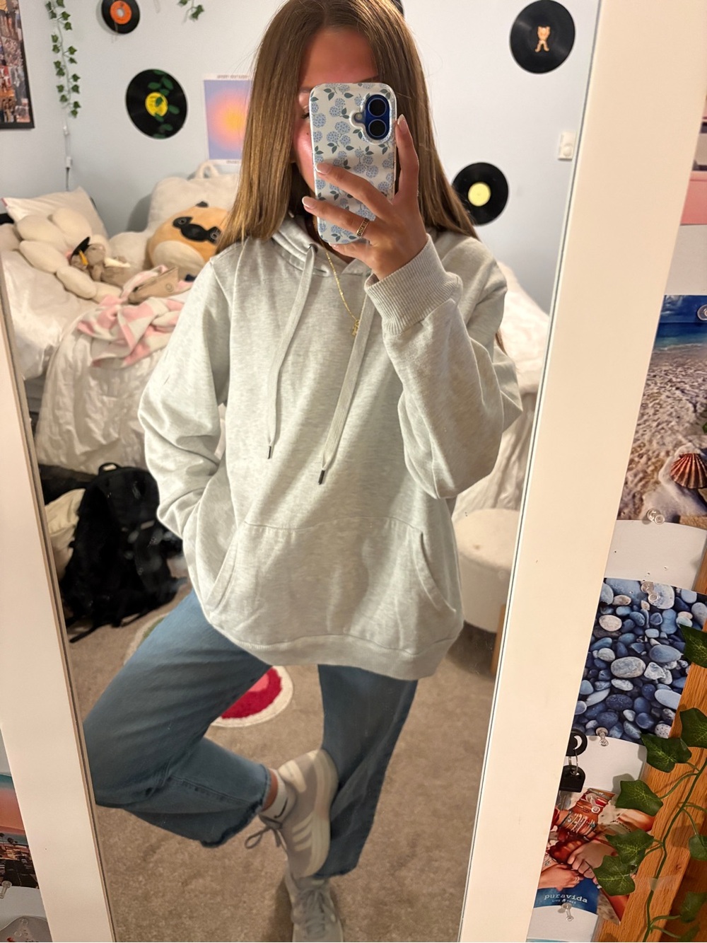 90 Degree By Reflex Light Gray Women's Pullover Hoodie